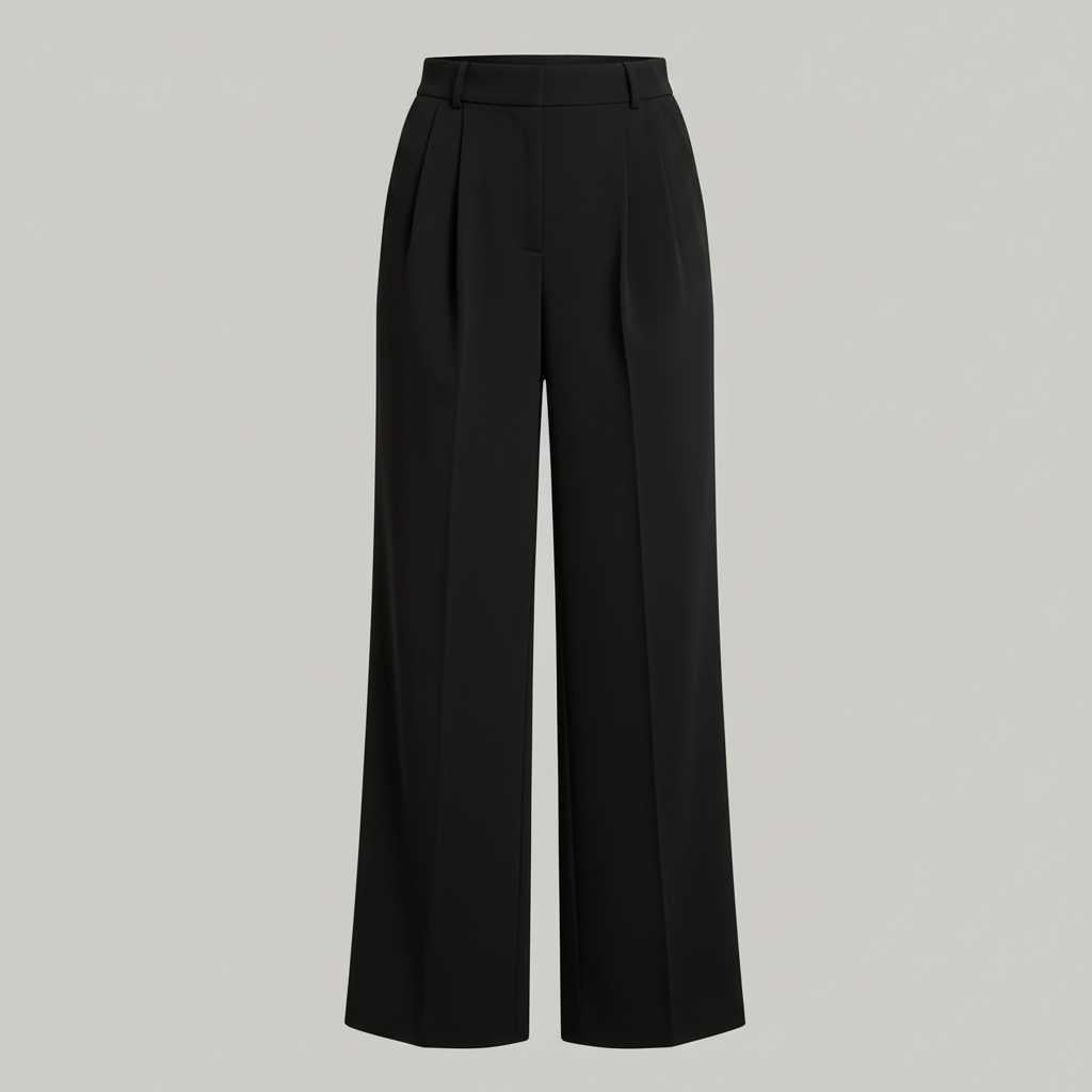 Pantaloni A Gamba Larga Lena | Pantaloni Donna Neri