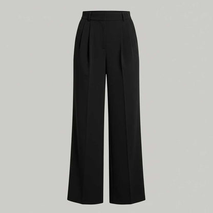 Pantaloni A Gamba Larga Lena | Pantaloni Donna Neri