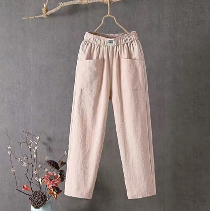 Pantaloni casual da donna con elastico in vita e tasche | Ideali per le giornate calde 5