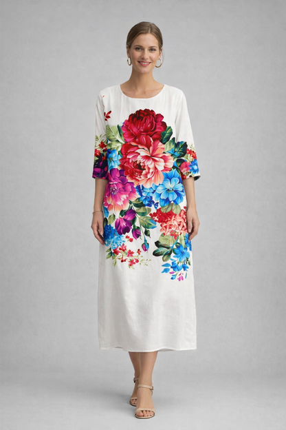 Pavla Women's Summer Dress | Floral Print, Lightweight Cotton 9