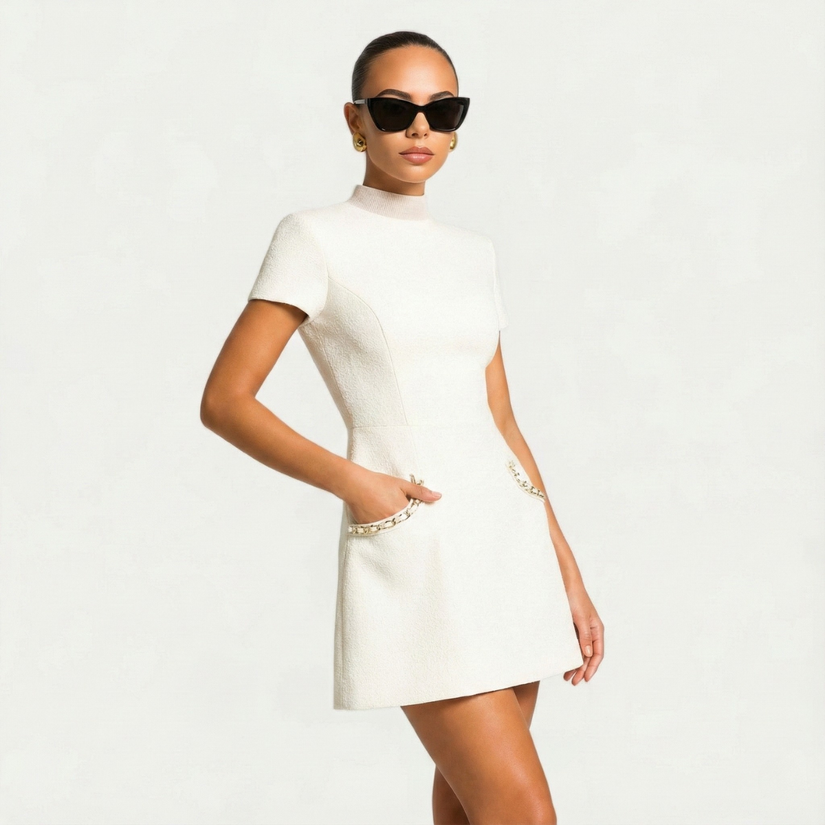 Perlina | Miniabito da Donna con Dettagli in Perle e Tasche 4