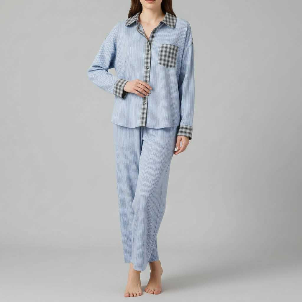 Pigiama Donna Elegante | Set Camicia e Pantaloni