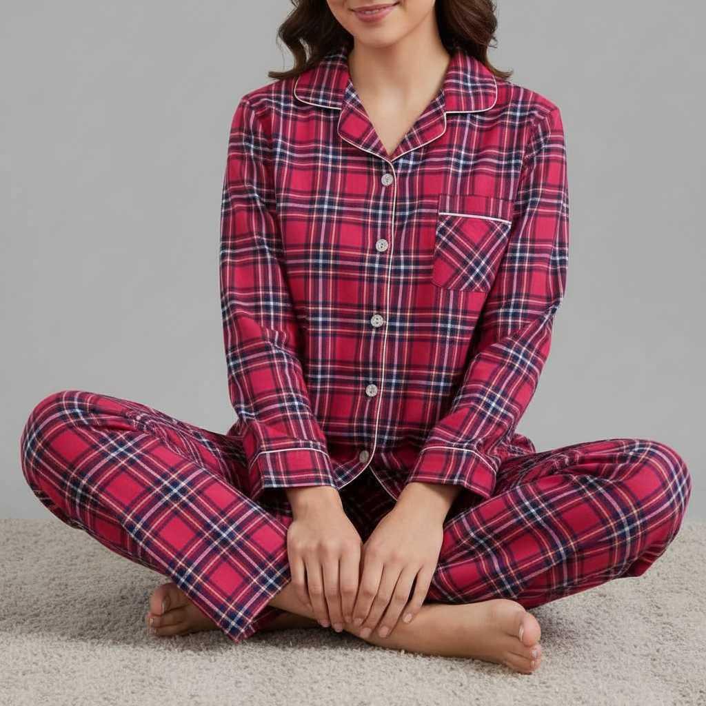 Pigiama Donna Invernale Scozzese | Pigiama Flanella Cotone