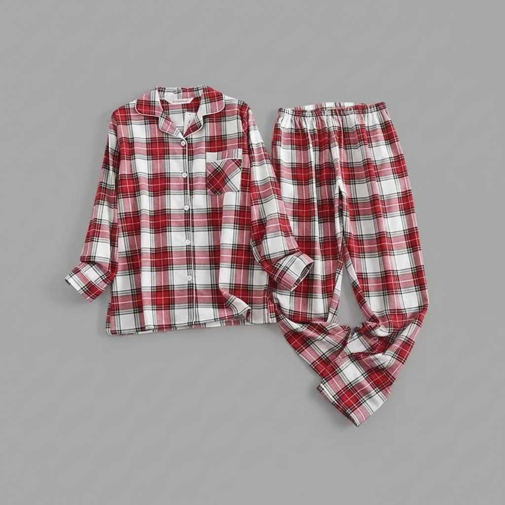Pigiama Donna Invernale Scozzese | Pigiama Flanella Cotone
