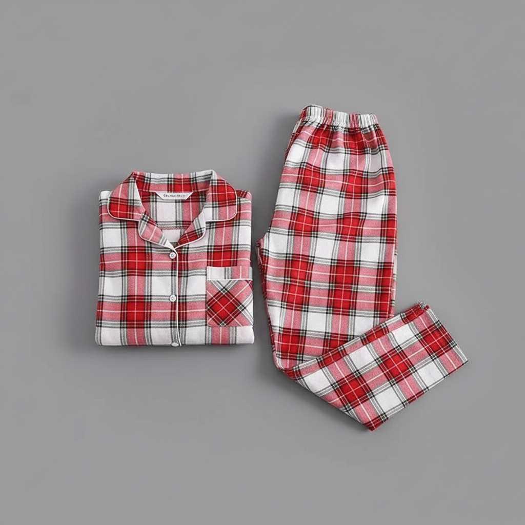 Pigiama Donna Invernale Scozzese | Pigiama Flanella Cotone