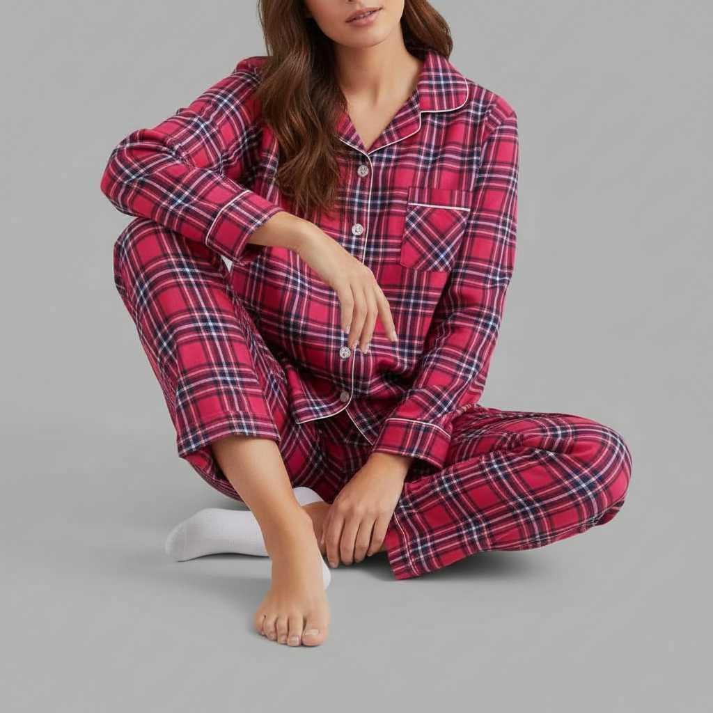 Pigiama Donna Invernale Scozzese | Pigiama Flanella Cotone