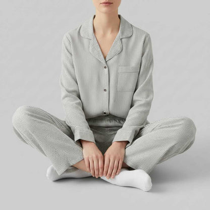 Pigiama da Donna A Righe Blu e Bianco | Indumenti da Notte