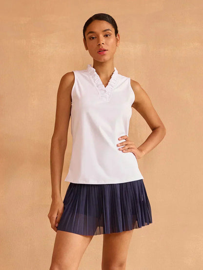 Piuma Canotta Elegante con Scollo a V | Canotta Donna Estiva 1