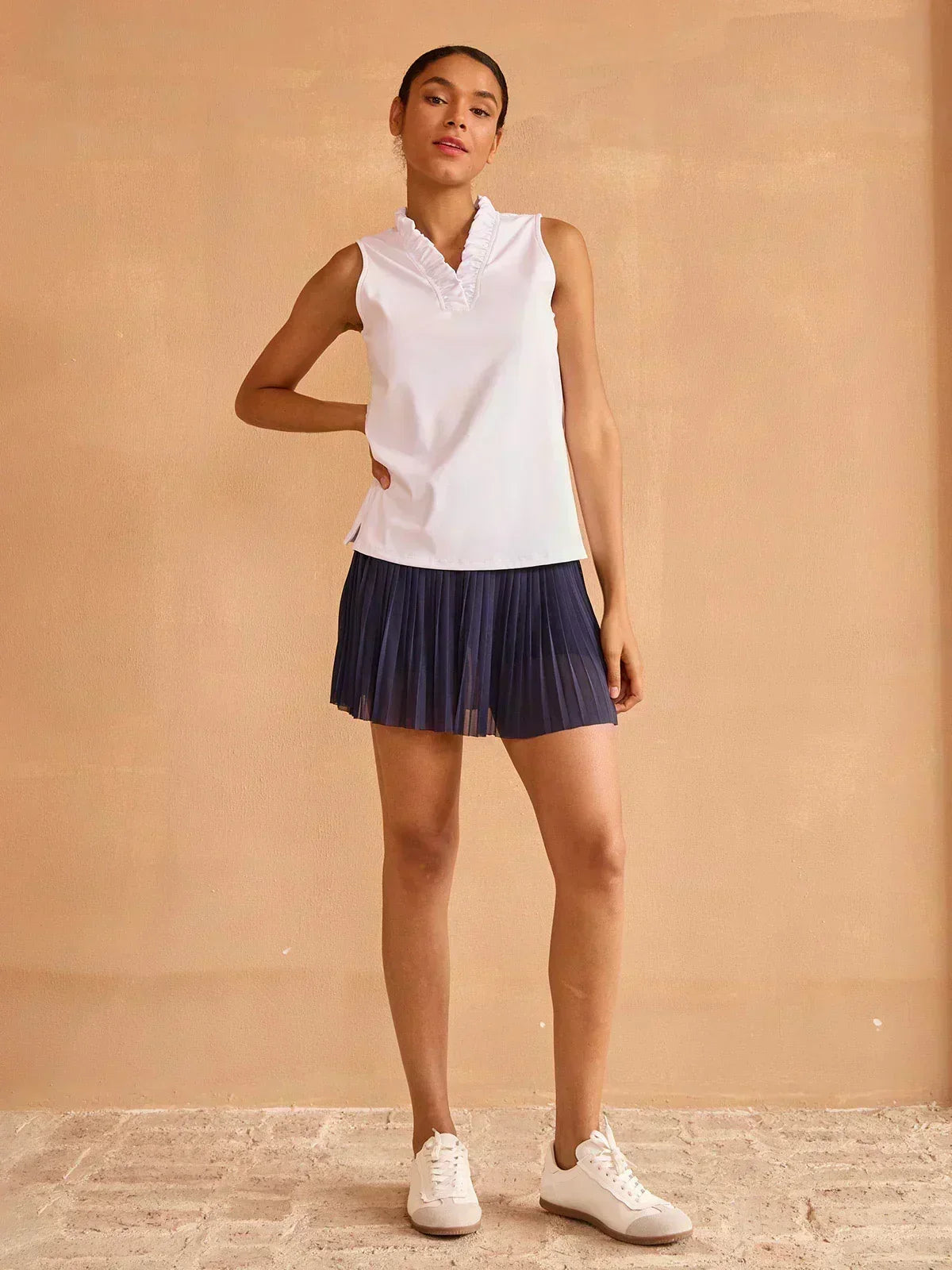 Piuma Canotta Elegante con Scollo a V | Canotta Donna Estiva 5