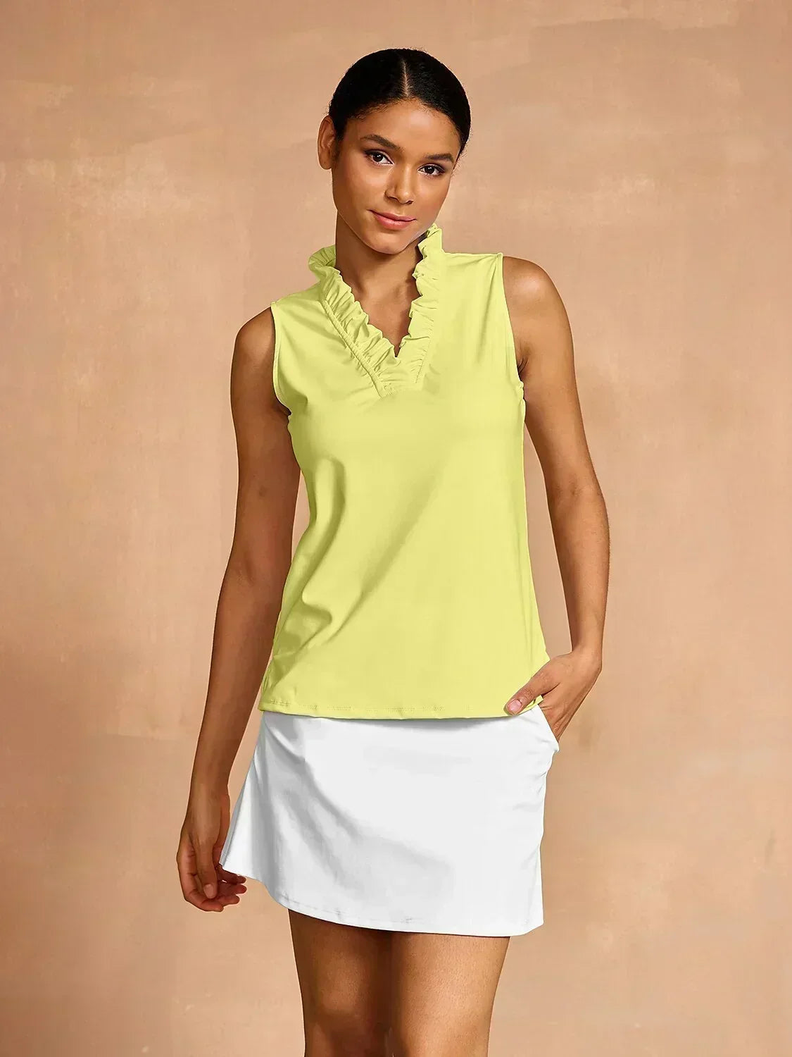 Piuma Canotta Elegante con Scollo a V | Canotta Donna Estiva 9