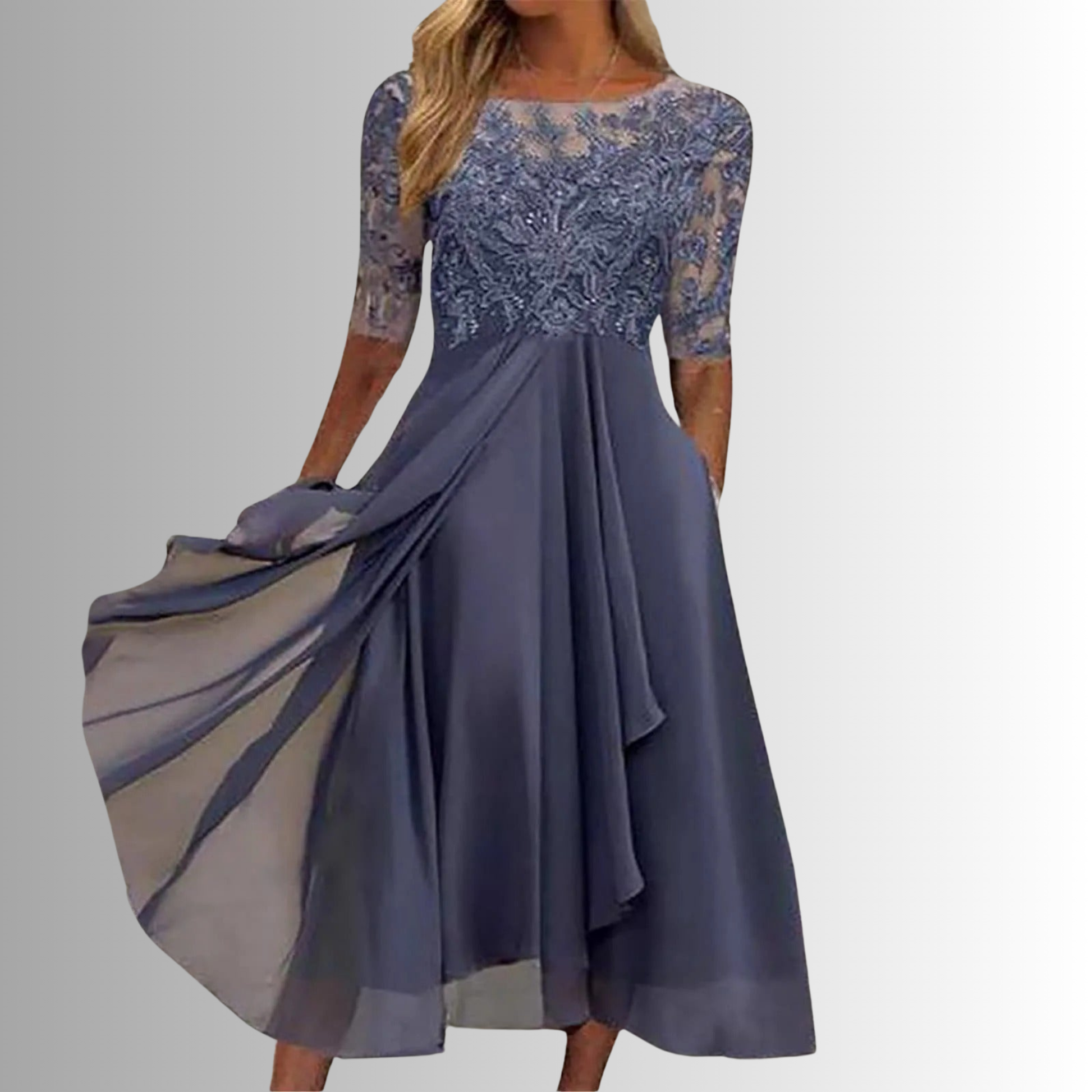 Raffinato Rhonda | Abito Cerimonia Donna in Pizzo Elegante 4
