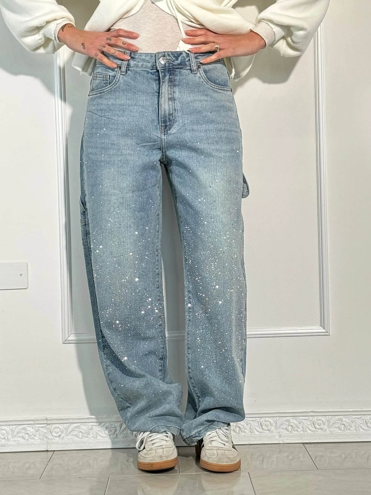Sabrina | Jeans Balloon Larghe con Dettagli Brillanti 10