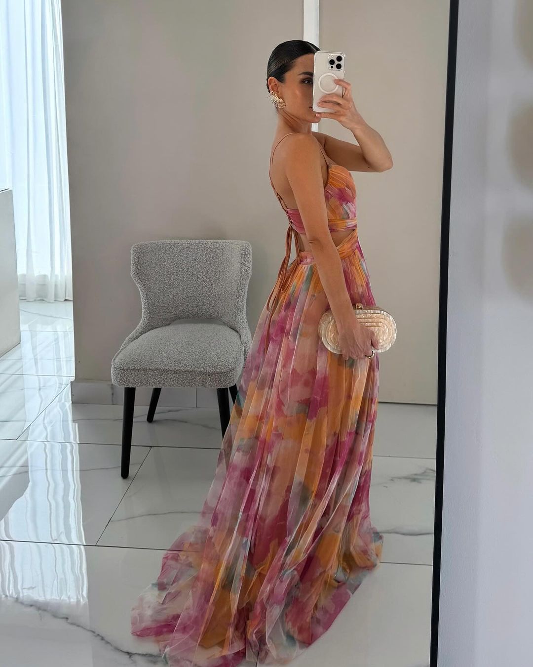 Soleil Elegante | Abito Donna Scollo a V con Gonna Fluida 2