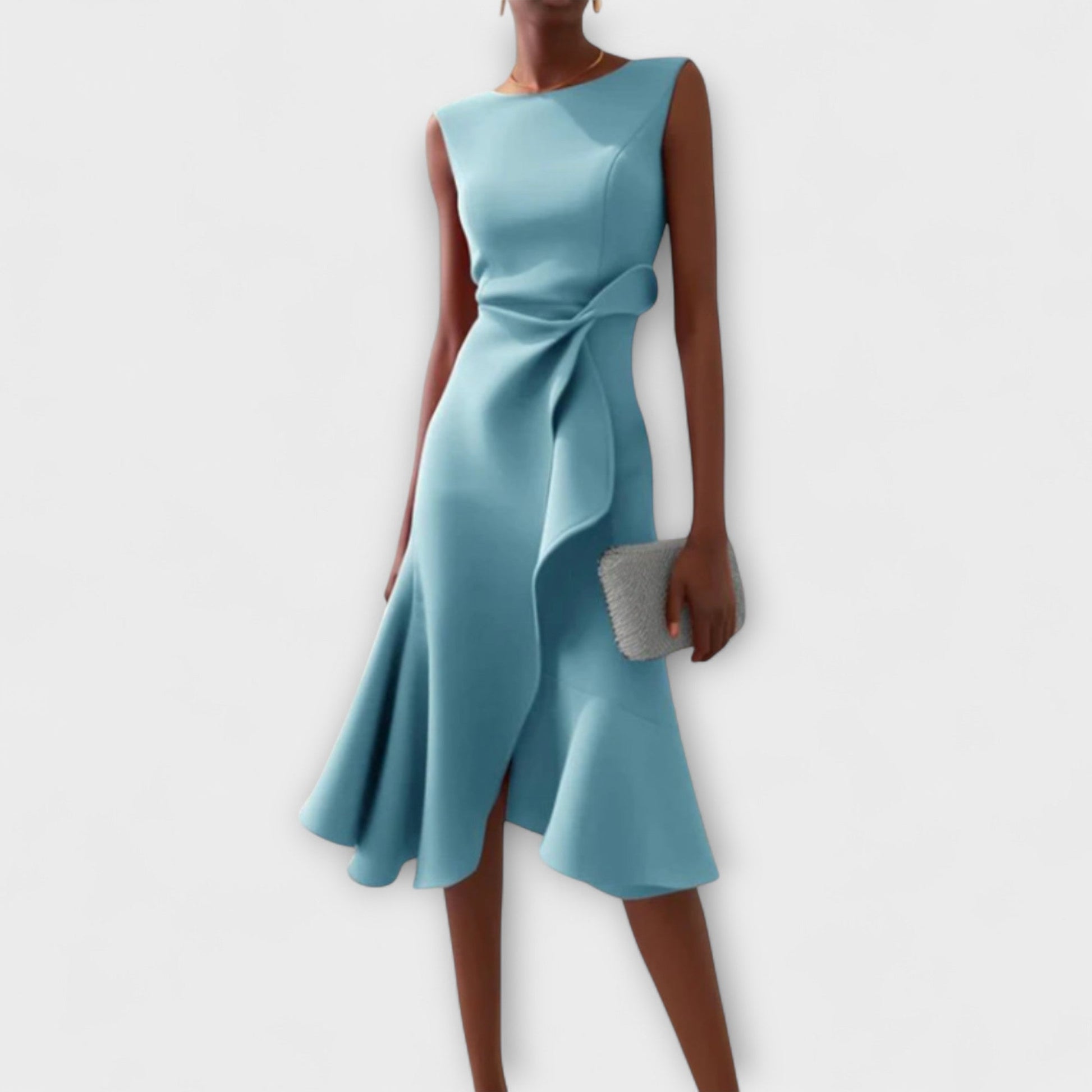 Soleil | Abito Midi Elegante Asimmetrico Drappeggiato per Donna 3