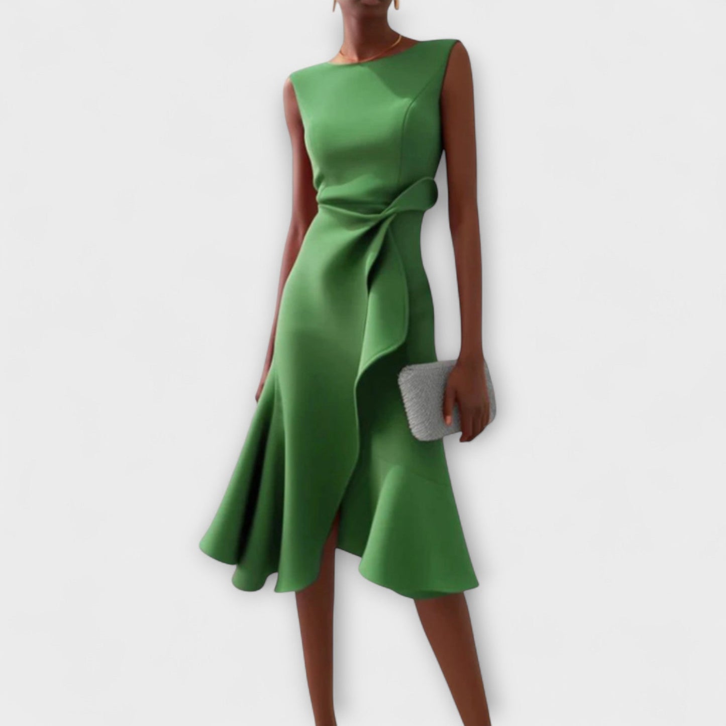 Soleil | Abito Midi Elegante Asimmetrico Drappeggiato per Donna 5