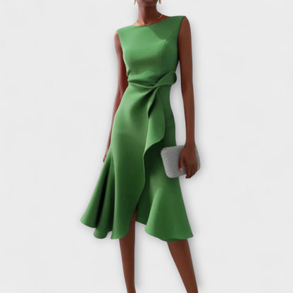 Soleil | Abito Midi Elegante Asimmetrico Drappeggiato per Donna 5