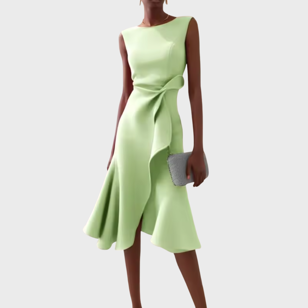 Soleil | Abito Midi Elegante Asimmetrico Drappeggiato per Donna 7