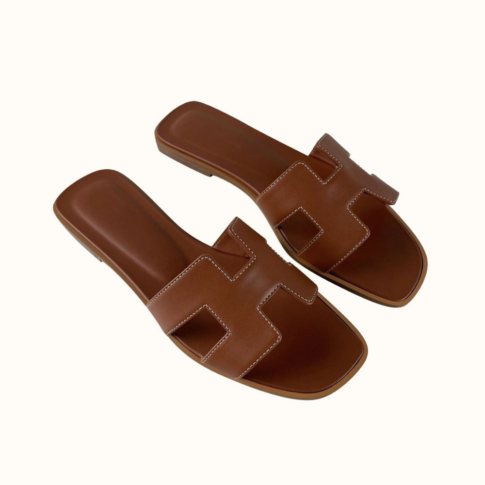 Soleil | Sandali Bassi Donna in Pelle Comodi con Cinturino ad H 4