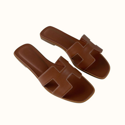 Soleil | Sandali Bassi Donna in Pelle Comodi con Cinturino ad H 4