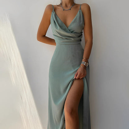 Sorella | Maxi Abito da Donna Elegante con Spalline Sottili e Scollo a V 2