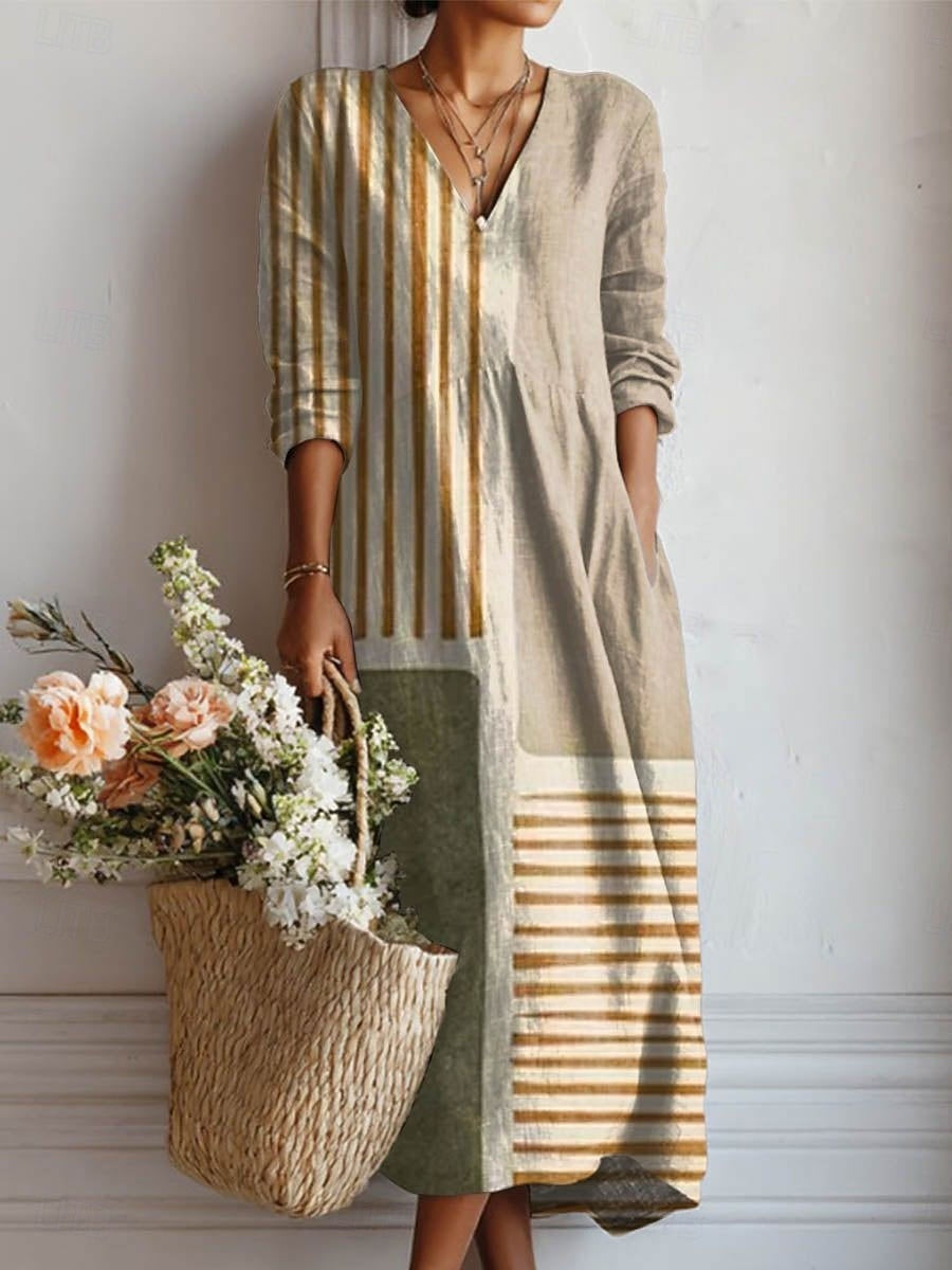 Terra Elegante | Abito Donna in Tessuto Traspirante e Silhouette Rilassata 0