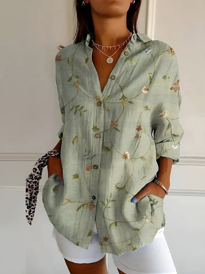 Valentina | Camicia Bianca Donna con Stampa Fluida 1
