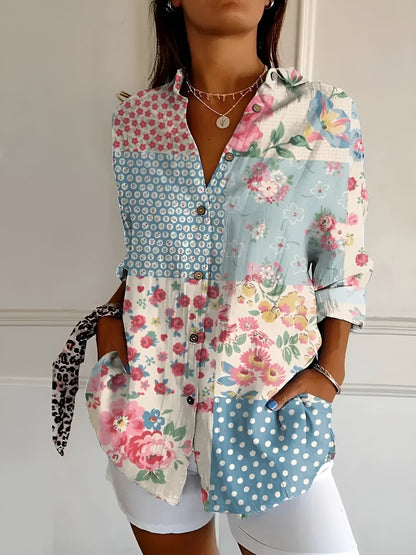 Valentina | Camicia Bianca Donna con Stampa Fluida 2