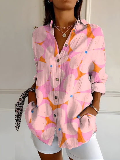 Valentina | Camicia Bianca Donna con Stampa Fluida 4
