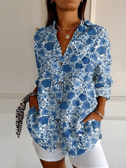 Valentina | Camicia Bianca Donna con Stampa Fluida 5