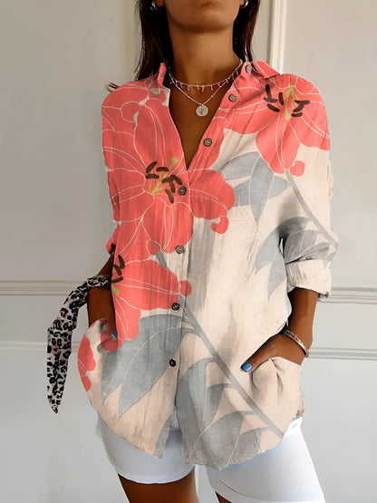 Valentina | Camicia Bianca Donna con Stampa Fluida 7