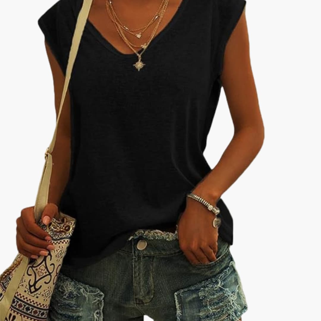 Vela Casual Top Estivo da Donna con Scollo a V | Maniche Ad Aletta 6