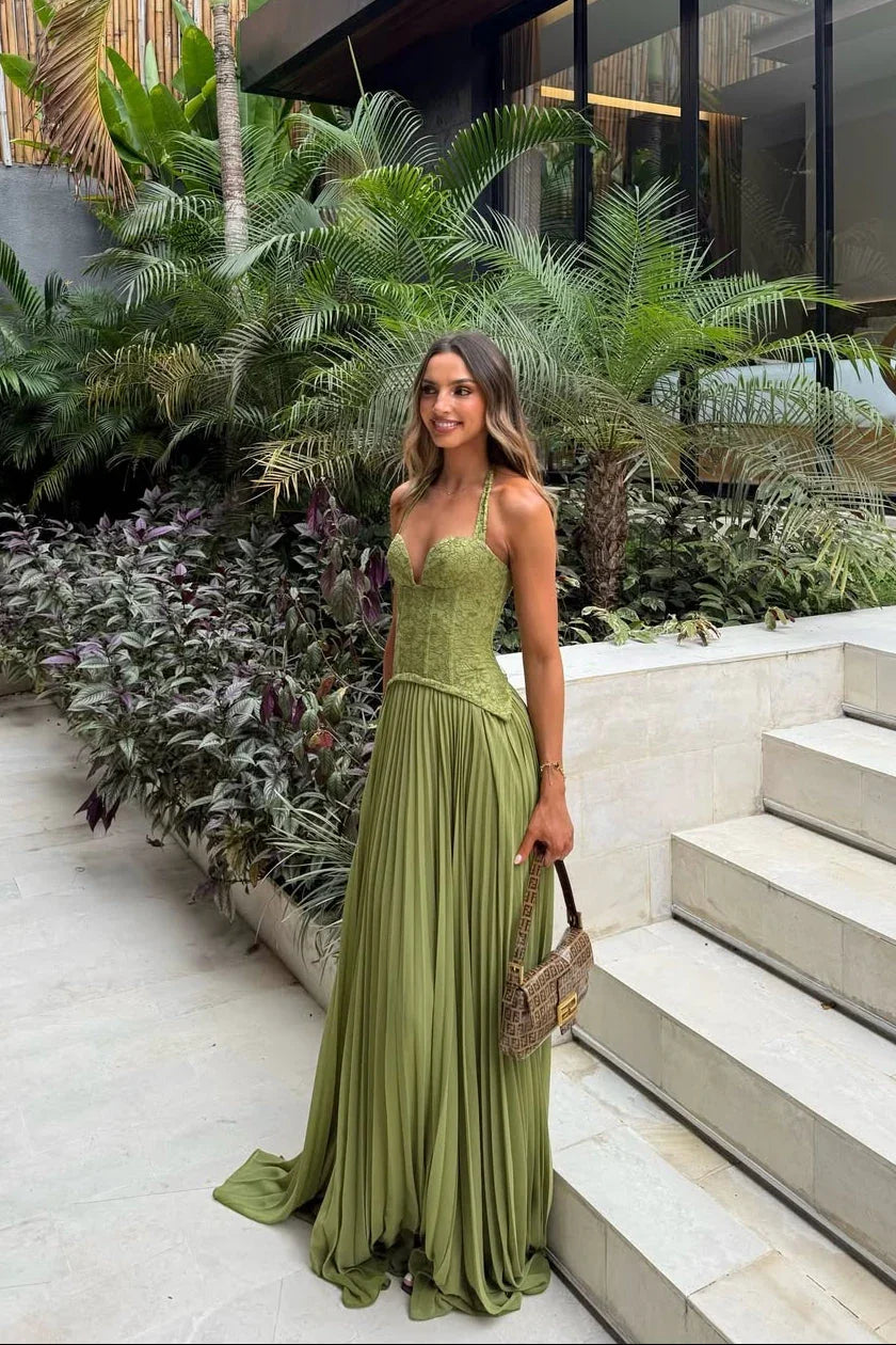 Verde Elegante | Abito Lungo da Cerimonia per Donna 0