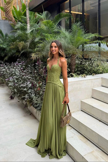 Verde Elegante | Abito Lungo da Cerimonia per Donna 0