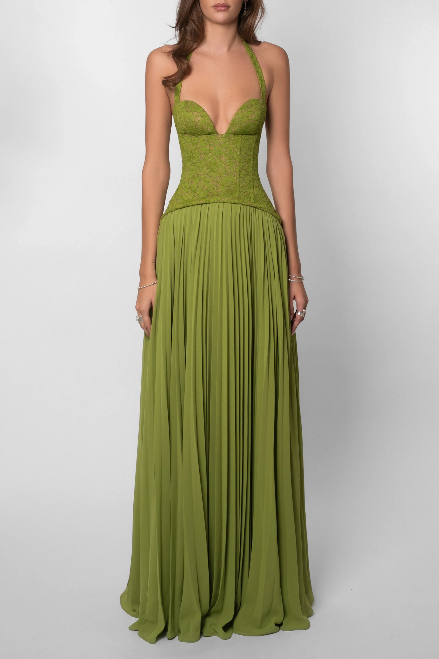Verde Elegante | Abito Lungo da Cerimonia per Donna 4