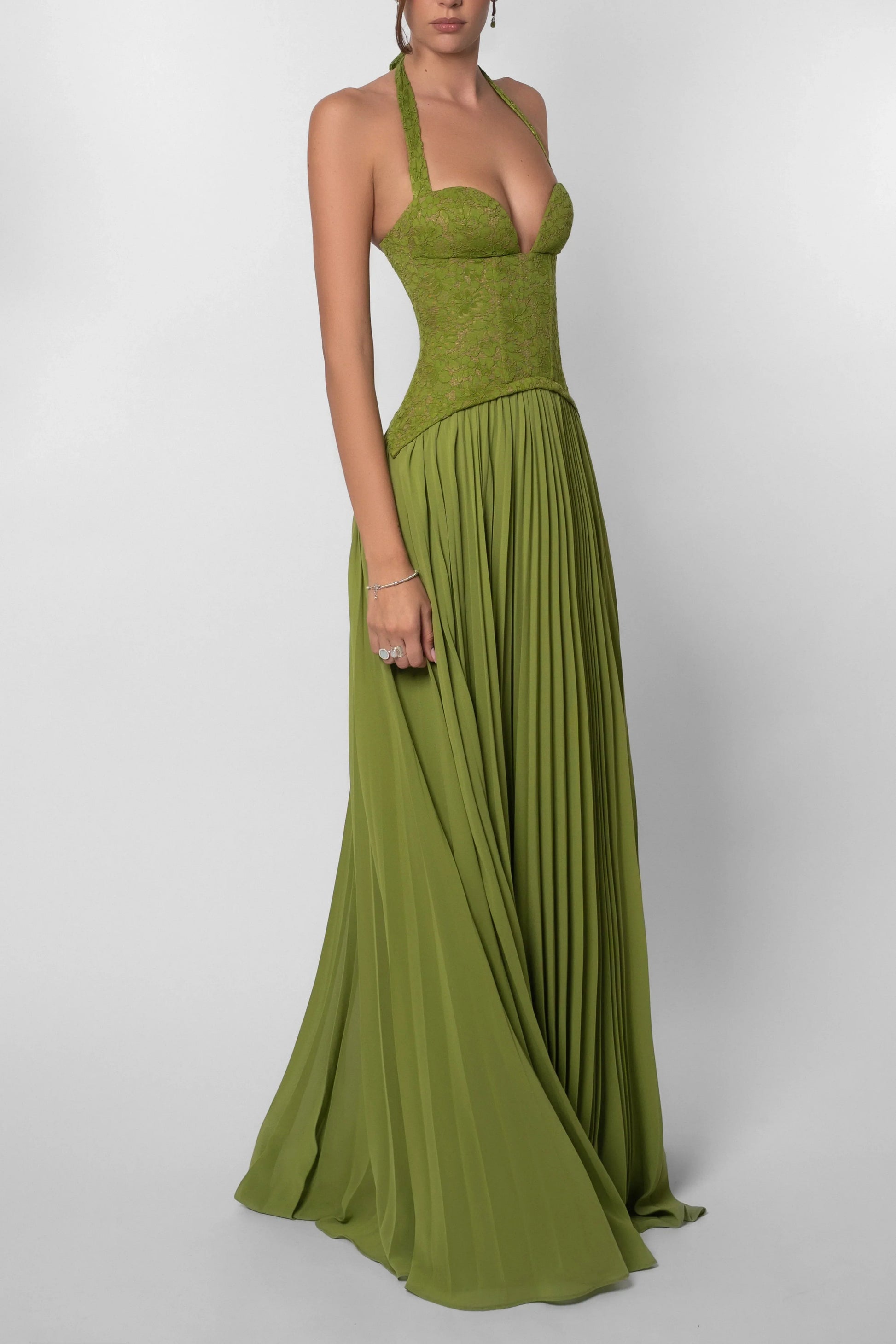 Verde Elegante | Abito Lungo da Cerimonia per Donna 7